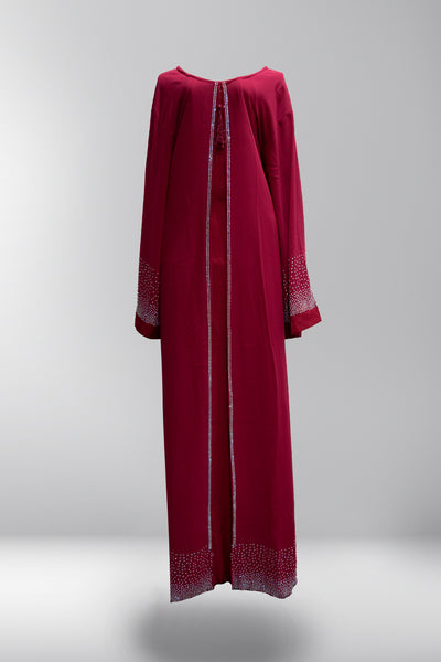 Ajwa Closed Abaya - Scarlet Red