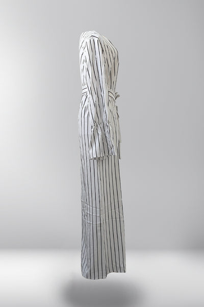 Aaliyah Pinstripe Dress - Dove