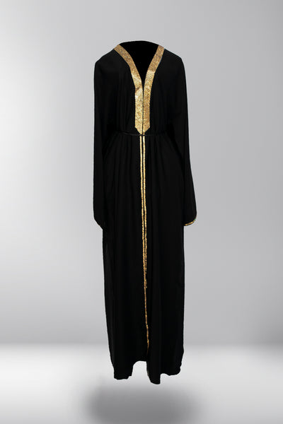 Hayat Gold Trim Abaya