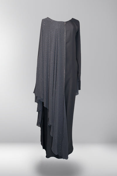 Lana Closed Abaya - Warm Graphite