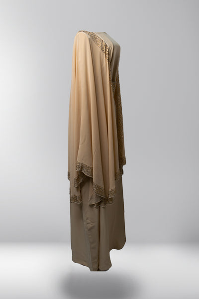 Noura Cape Sleeve Abaya - Soft Teddy