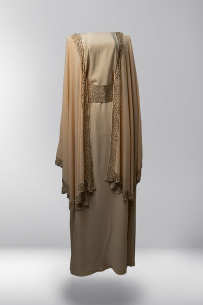 Noura Cape Sleeve Abaya - Soft Teddy