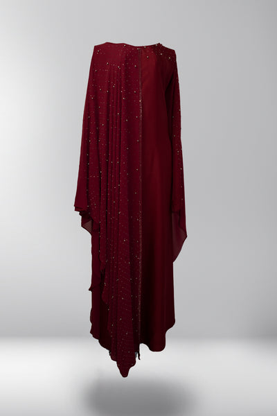 Lana Closed Abaya - Scarlet Red