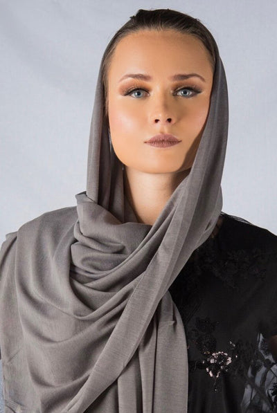 Warm Graphite - Soft Cotton Hijab